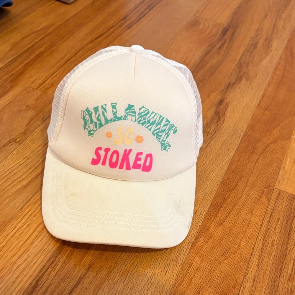 Billabong Kids Cream Trucker Hat with Colorful Print